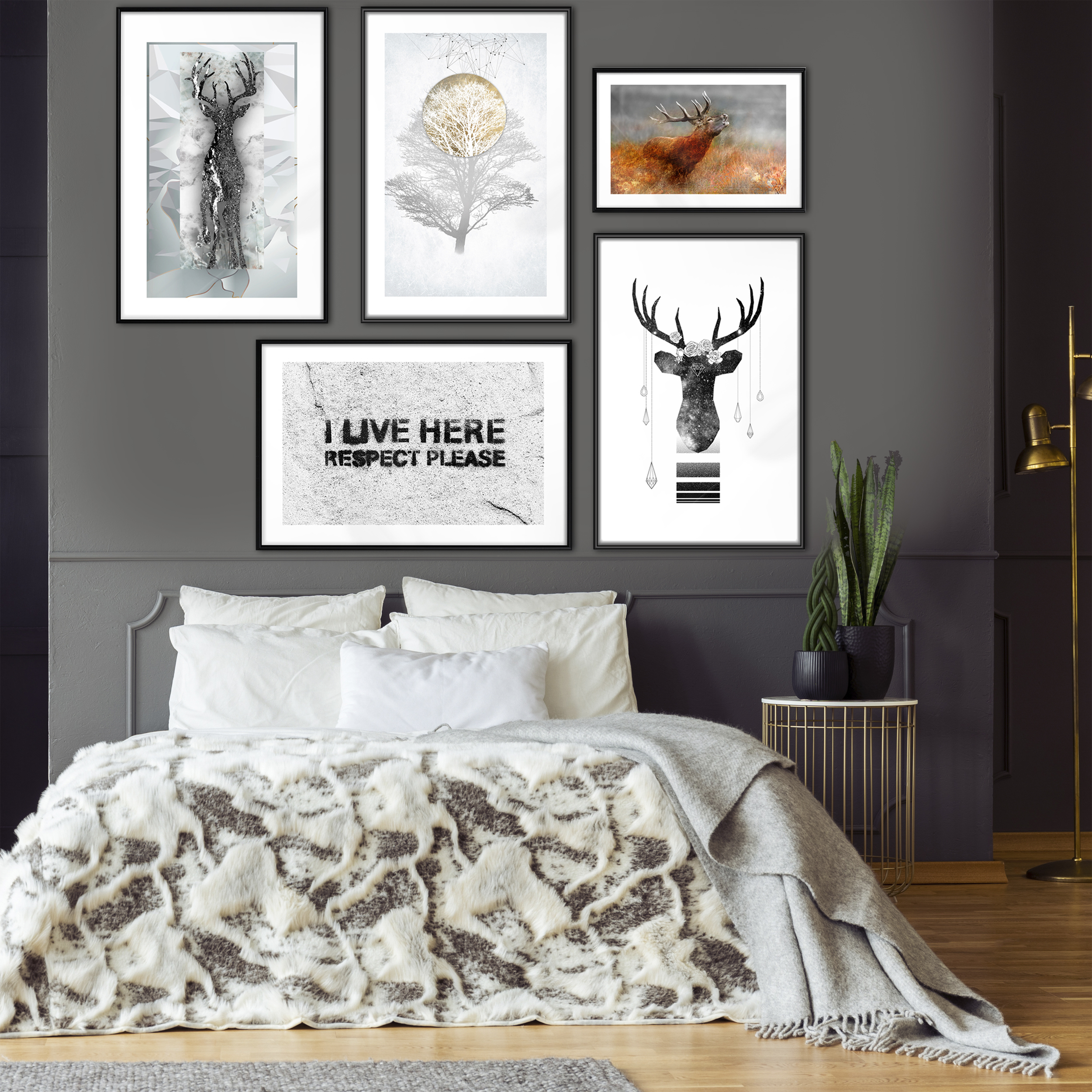 47++ Deko bilder mit rahmen , Poster mit Rahmen Bilderrahmen Bilder Tiere natur Wandbild schwarz weiß