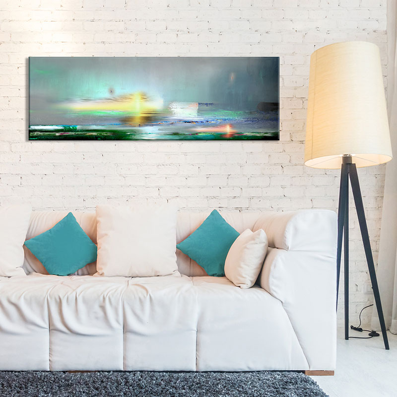 Horizont Deko LEINWAND BILDER Abstrakt Meer Strand XXL Wohnzimmer KUNST