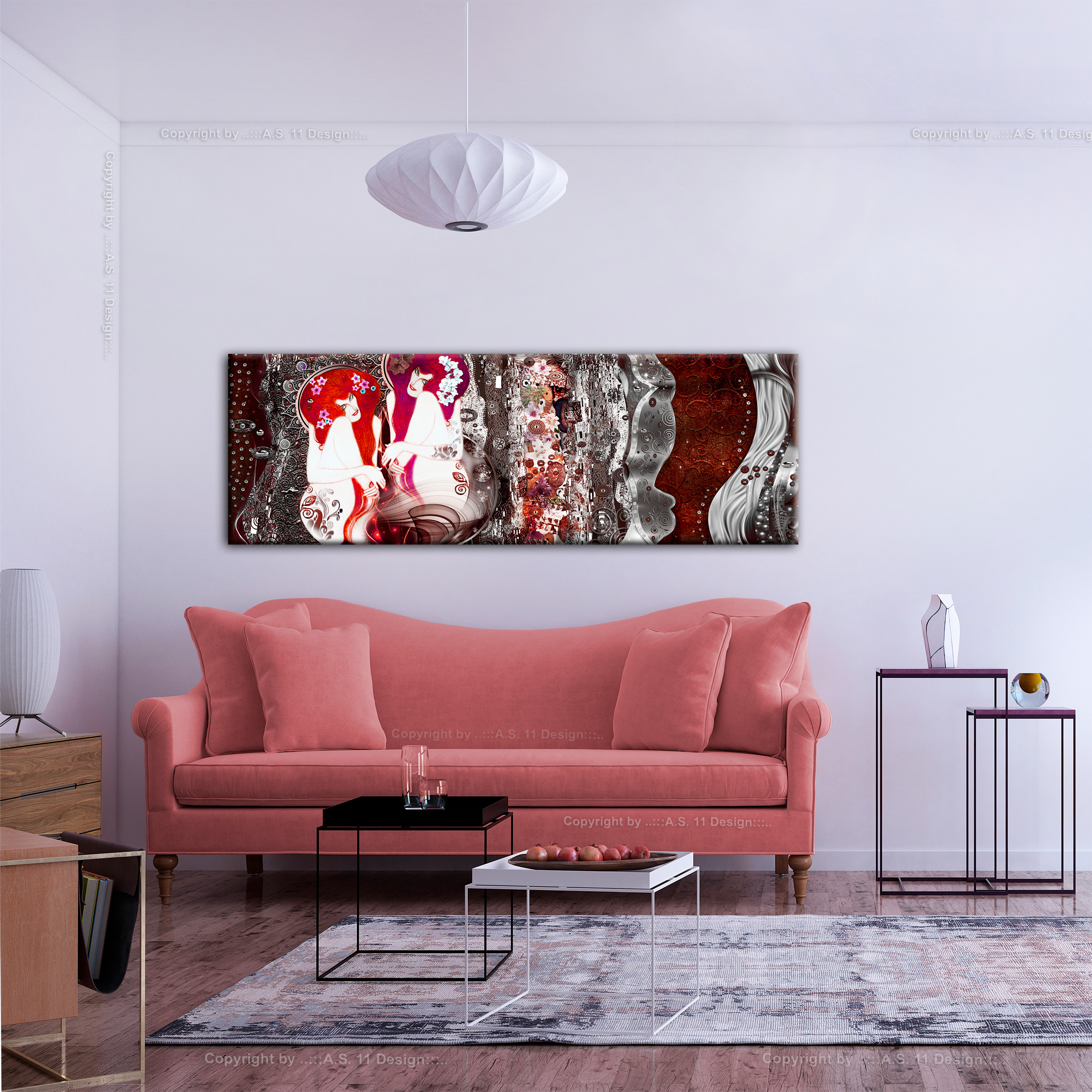 LEINWAND BILDER Gustav Klimt Sezession rothaarige Frau Portrait Wandbilder xxl