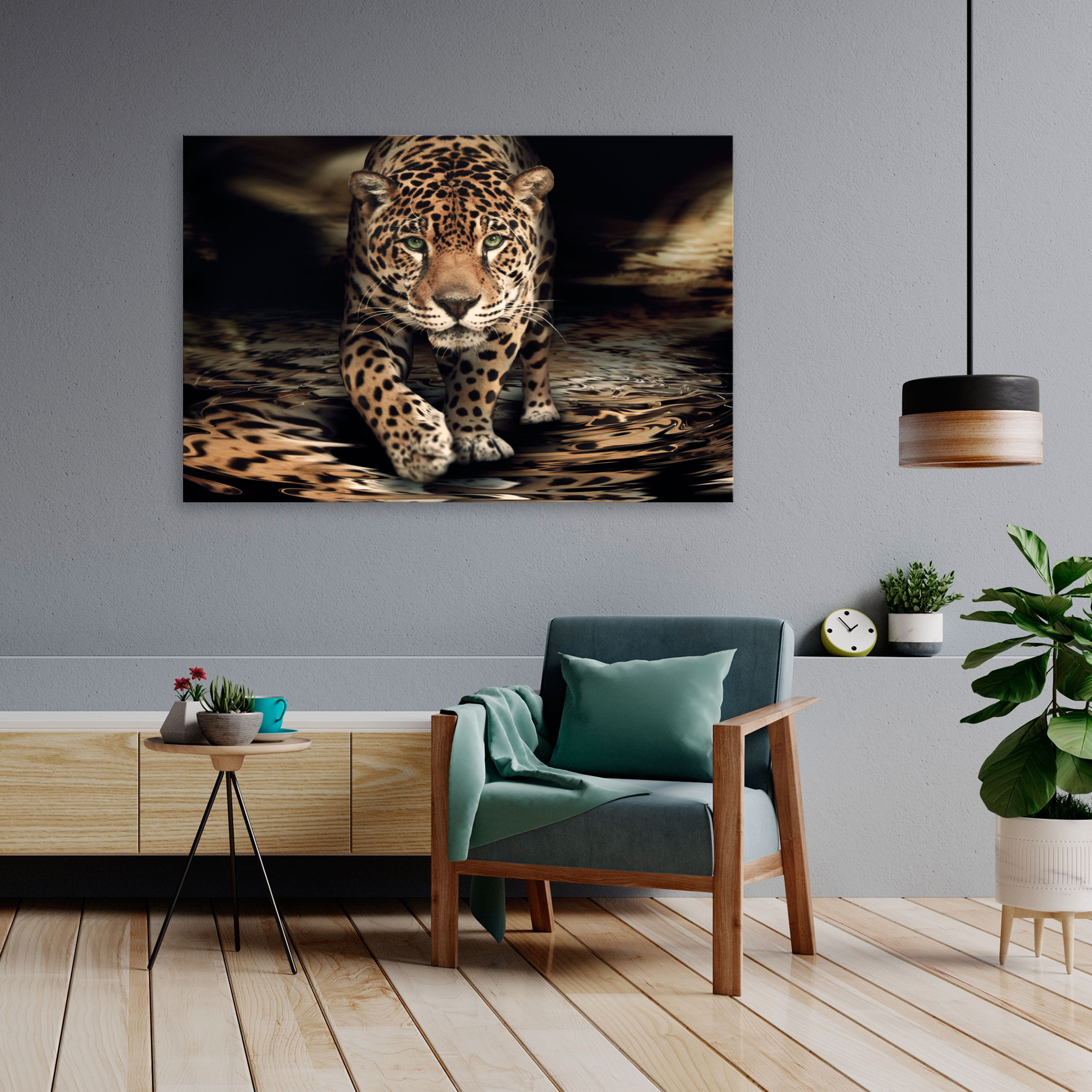 Leopard Vlies Leinwand DEKO BILDER Wandbilder XL Wohnzimmer Druck