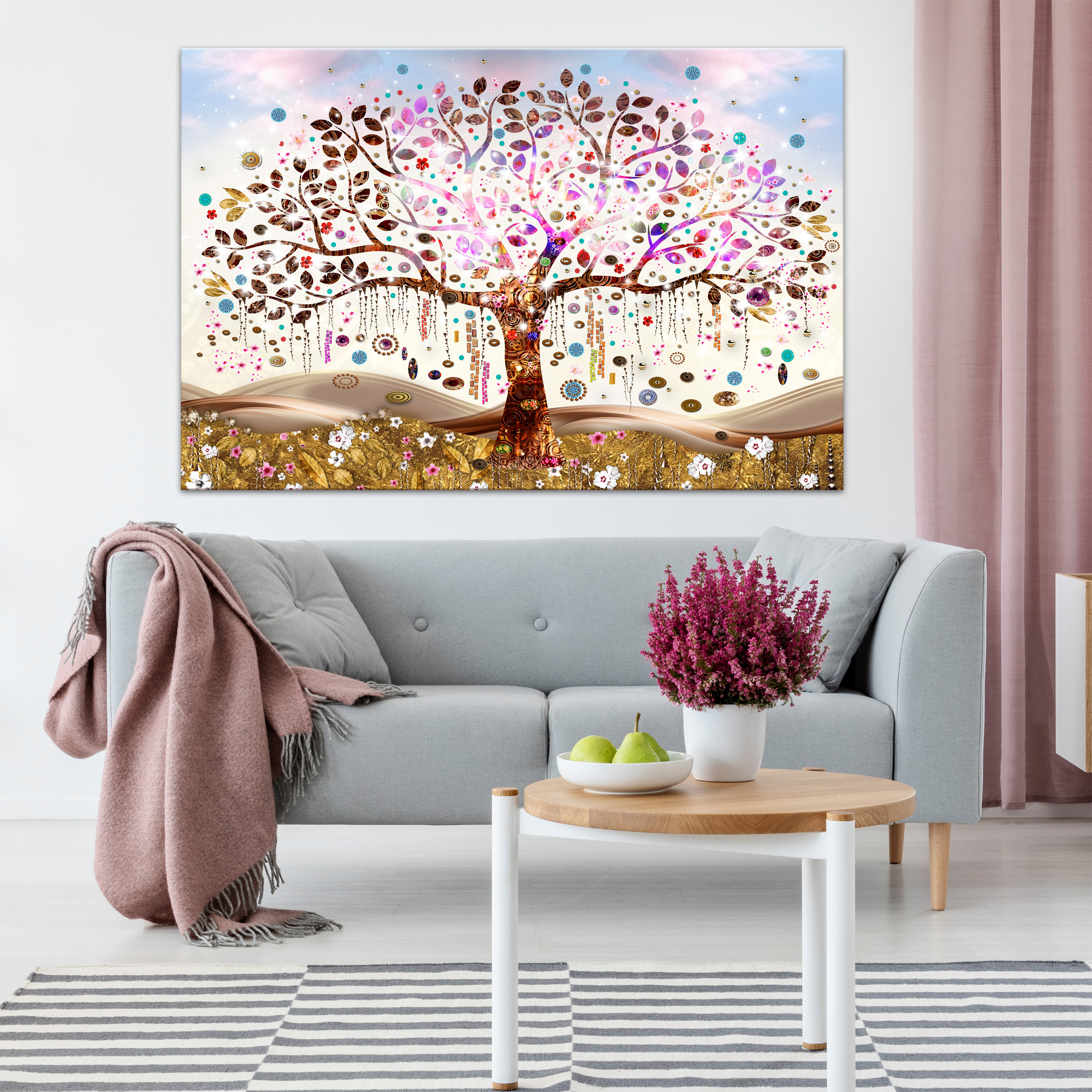 LEINWAND DEKO BILD Baum des Lebens Abstrakt WANDBILD XXL Klimt