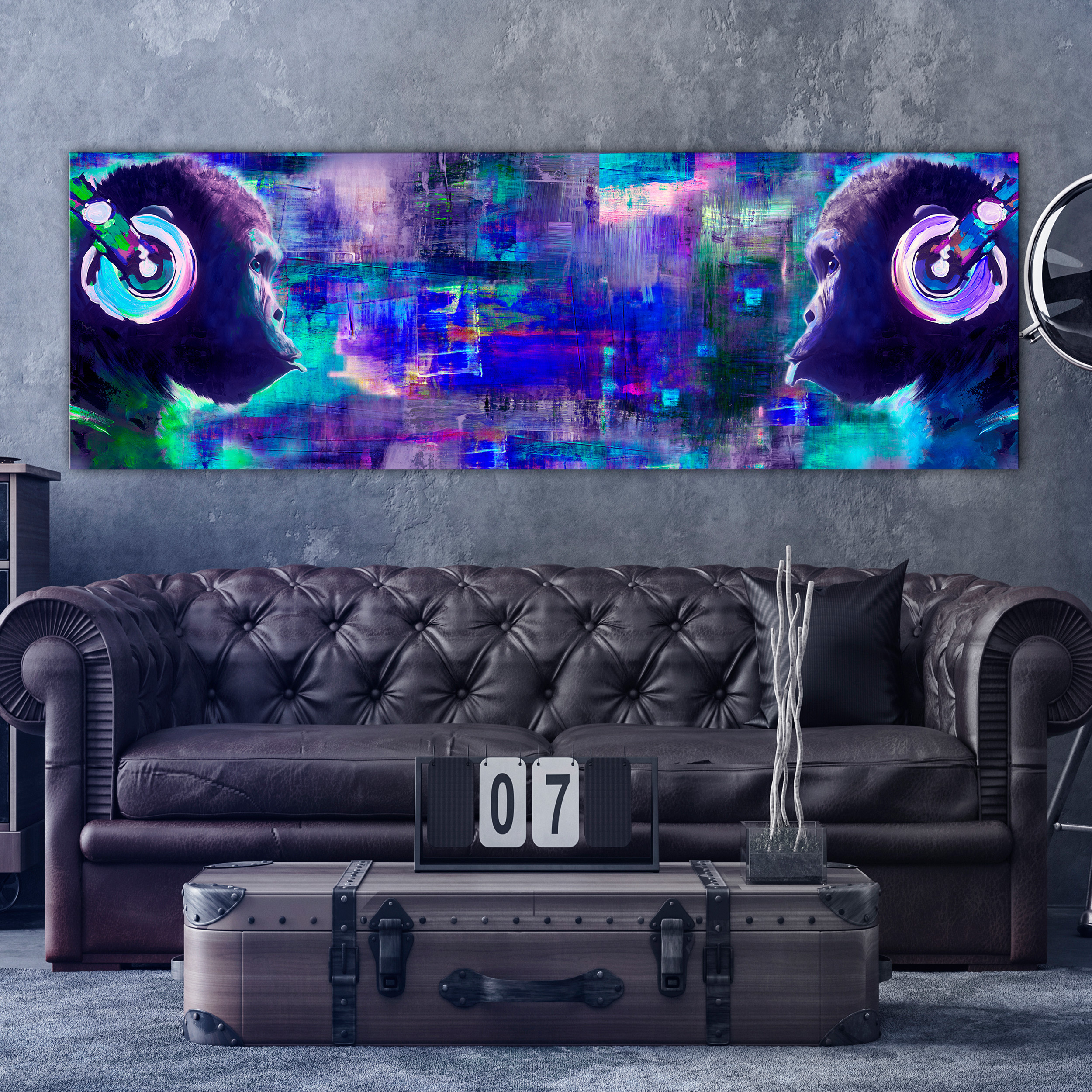 Banksy Affe Mural Streetart VLIES LEINWAND DEKO BILDER WANDBILDER XXL WOHNZIMMER - Bild 16 von 26