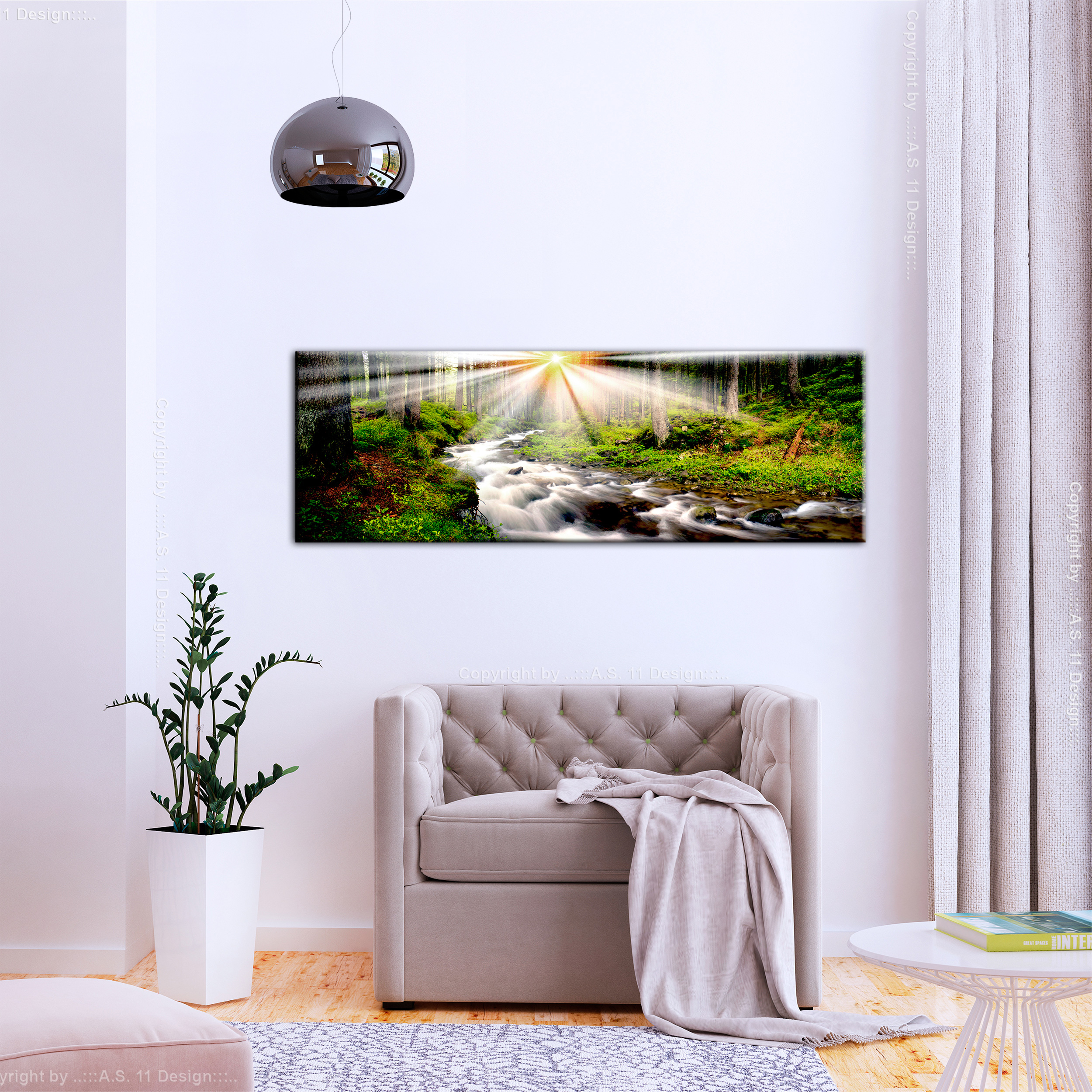 LEINWAND BILDER Wasserfall Landschaft WANDBILDER XXL Kunstdruck