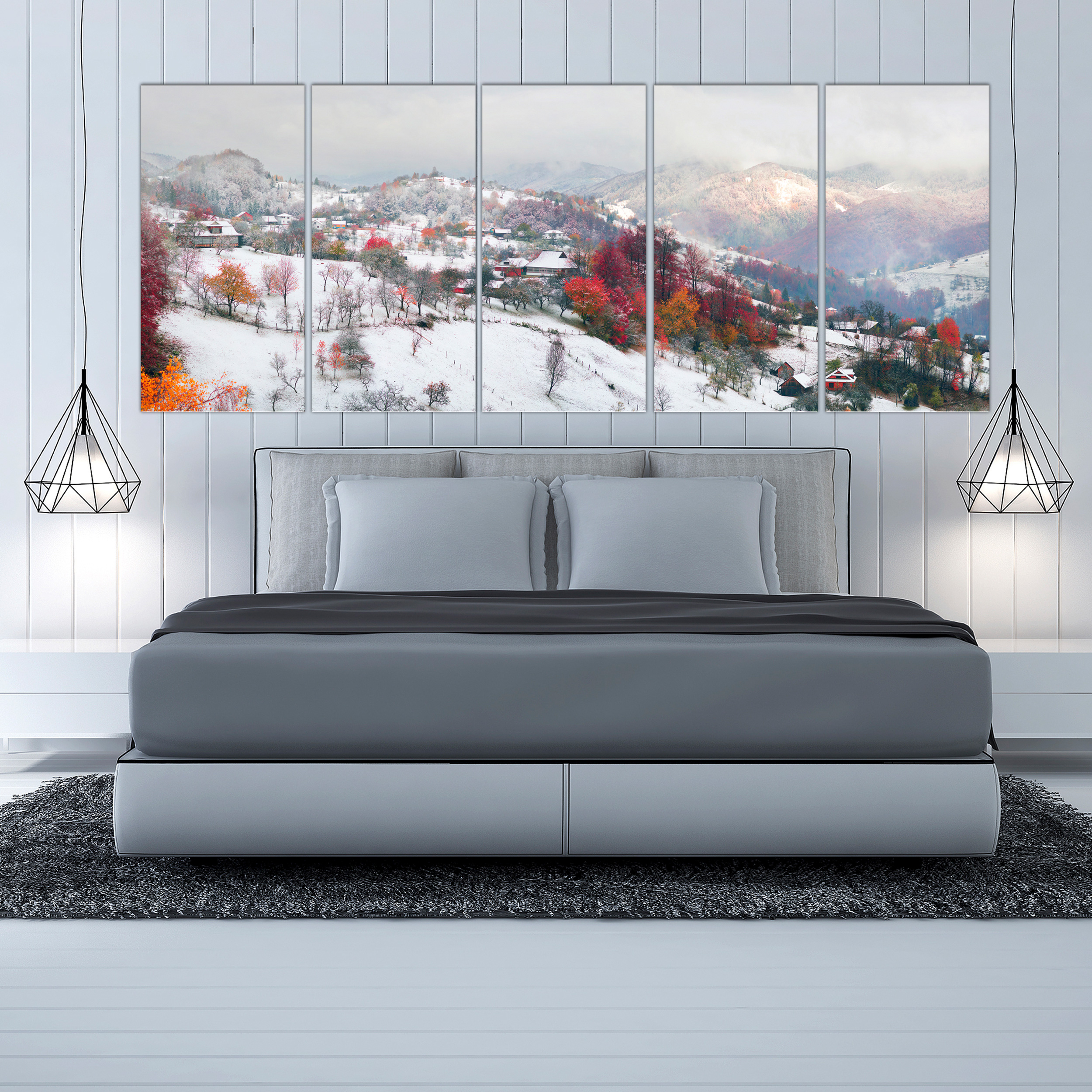 Landschaft Berge Winter VLIES LEINWAND DEKO BILDER WANDBILDER XXL WOHNZIMMER - Bild 5 von 15