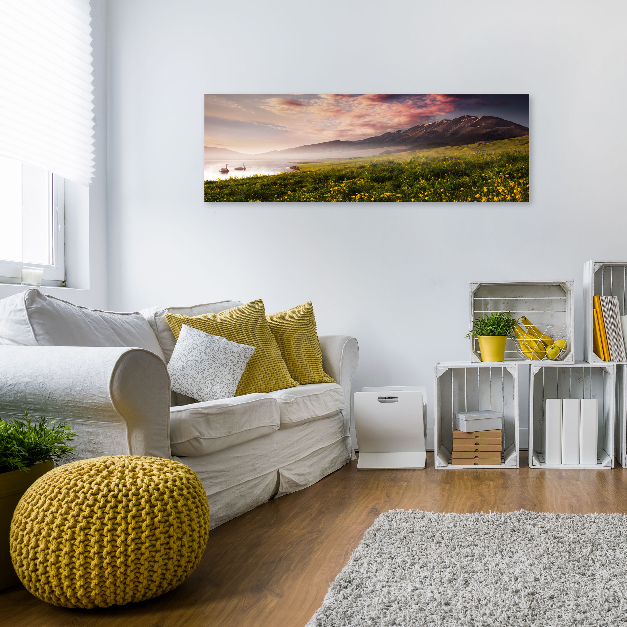 LEINWAND BILDER Horizont Landschaft Berge Natur WANDBILD XXL Wohnzimmer