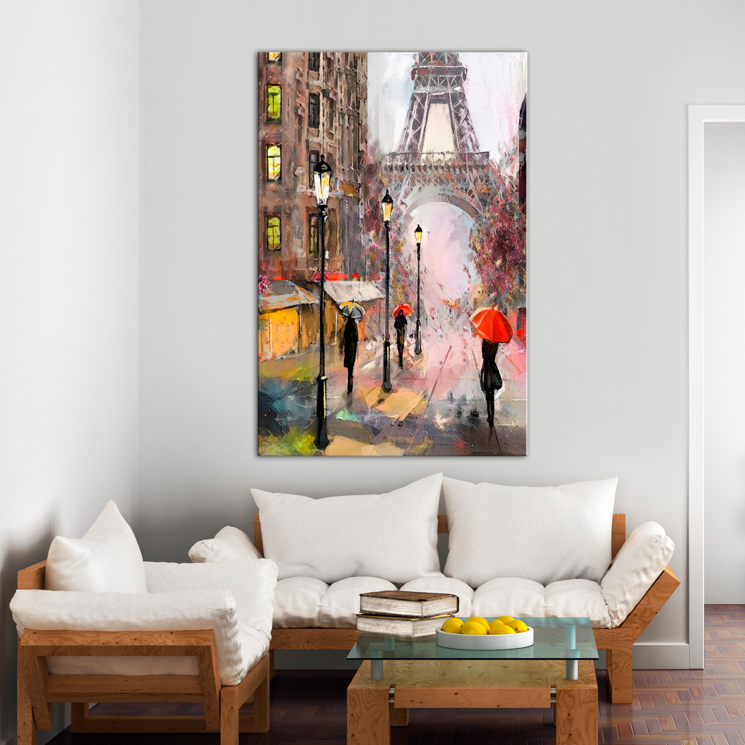 Deko LEINWAND BILD Paris Liebe Liebespaar WANDBILDER XXL Wohnzimmer
