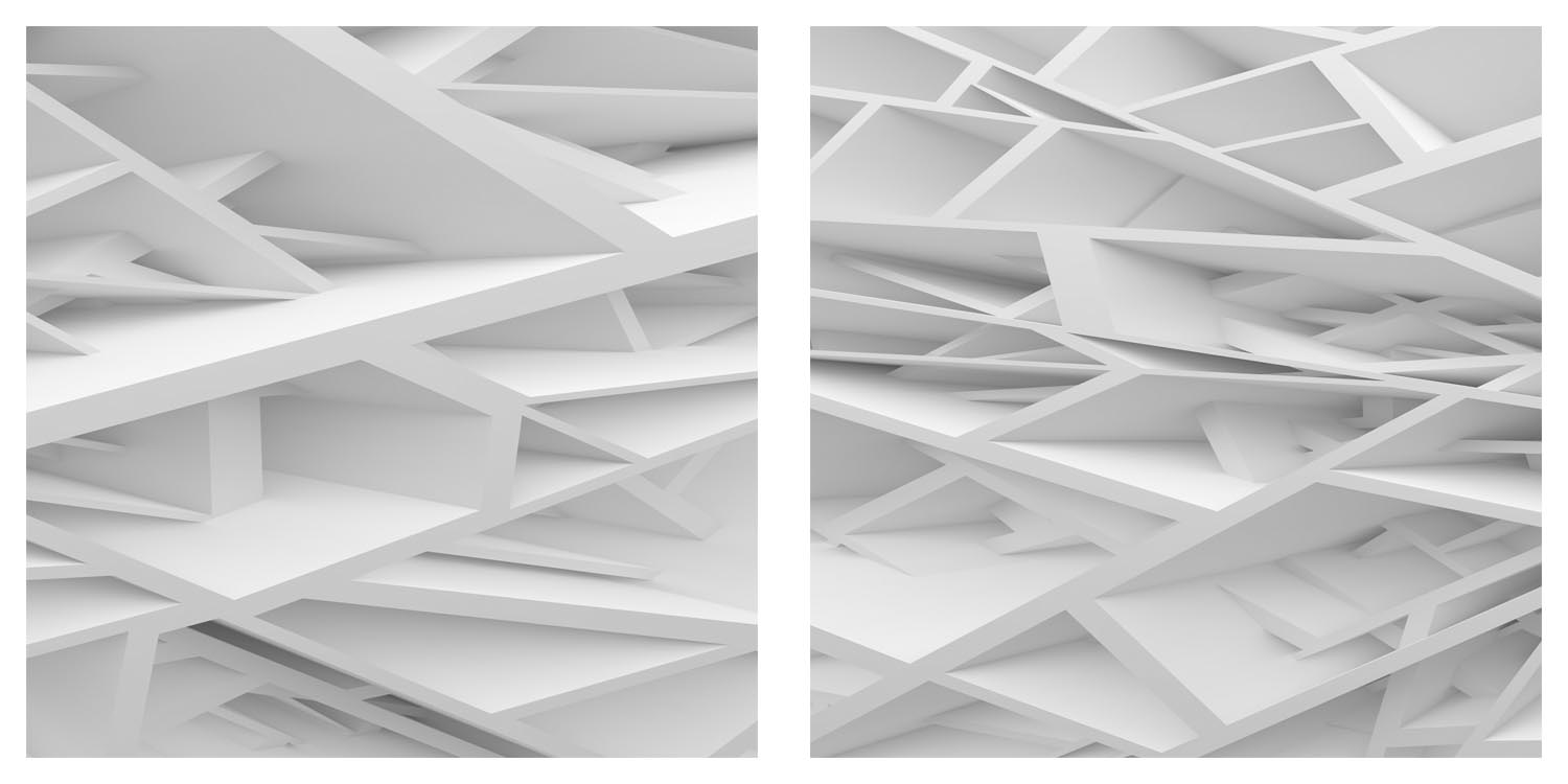 Geometrisch 3D effekt Weiß VLIES LEINWAND DEKO BILDER WANDBILDER XXL WOHNZIMMER - Bild 5 von 8