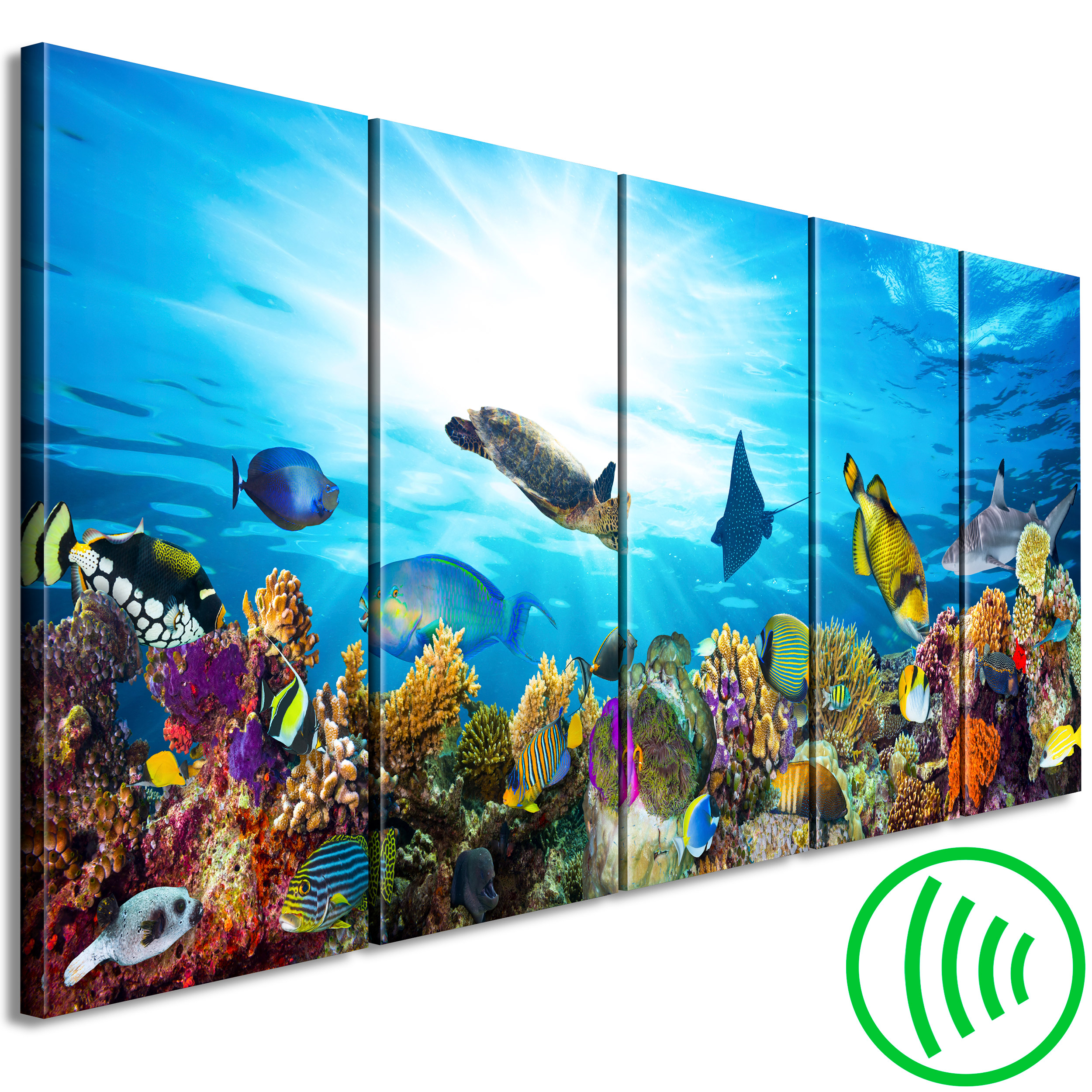 Unterwasser Tauchen Panorama Format Bild auf Leinwand Wandbild Poster 