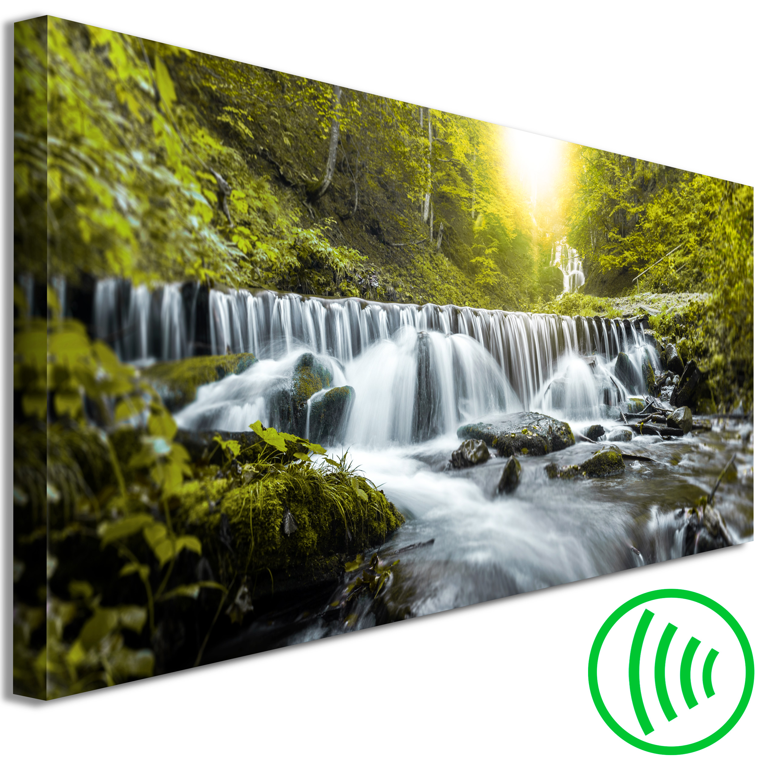 Leinwand-Bilder Wandbild Canvas Kunstdruck 120x60 Wasserfall See Bäume Natur 
