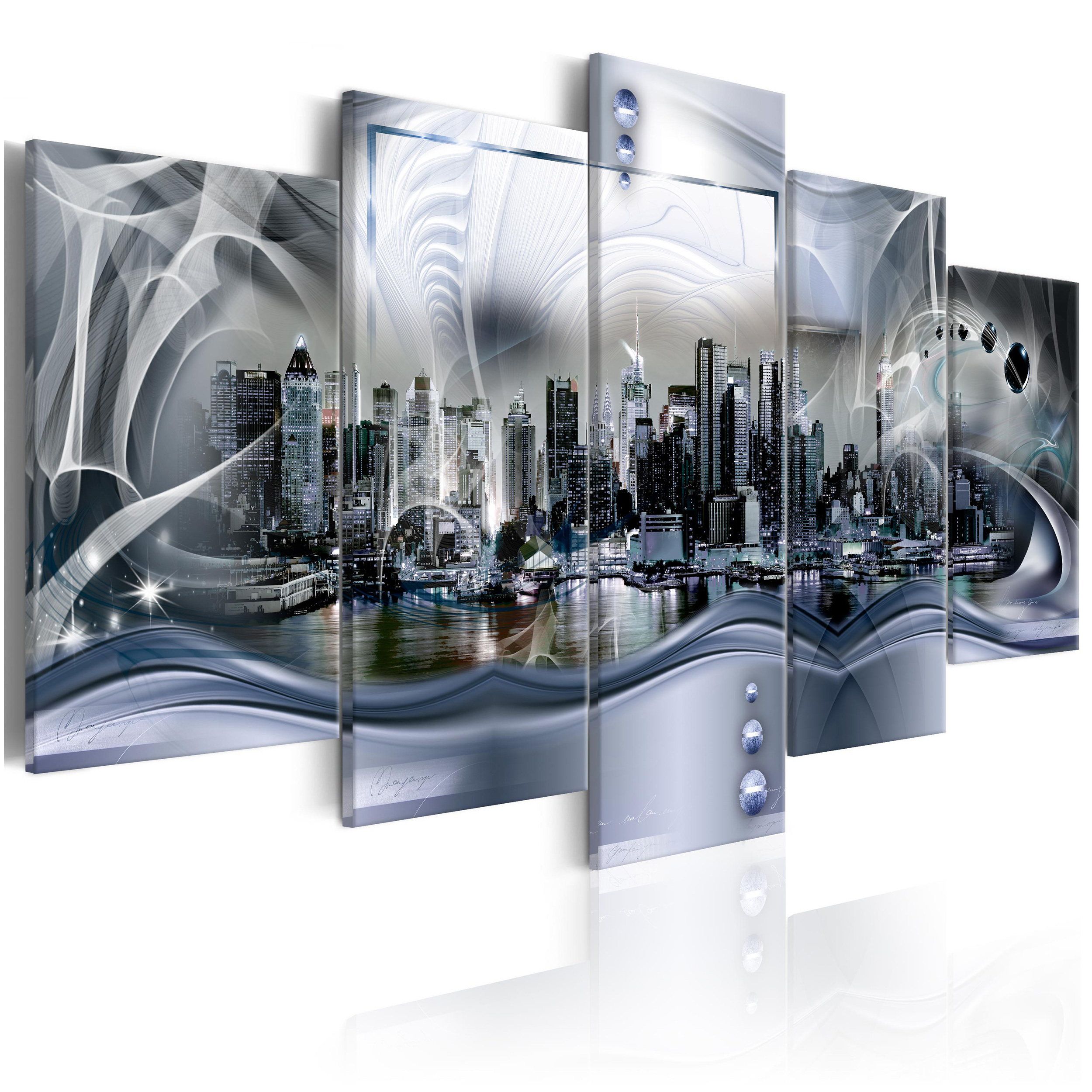 leinwand bilder new york skyline abstrakt ornamente