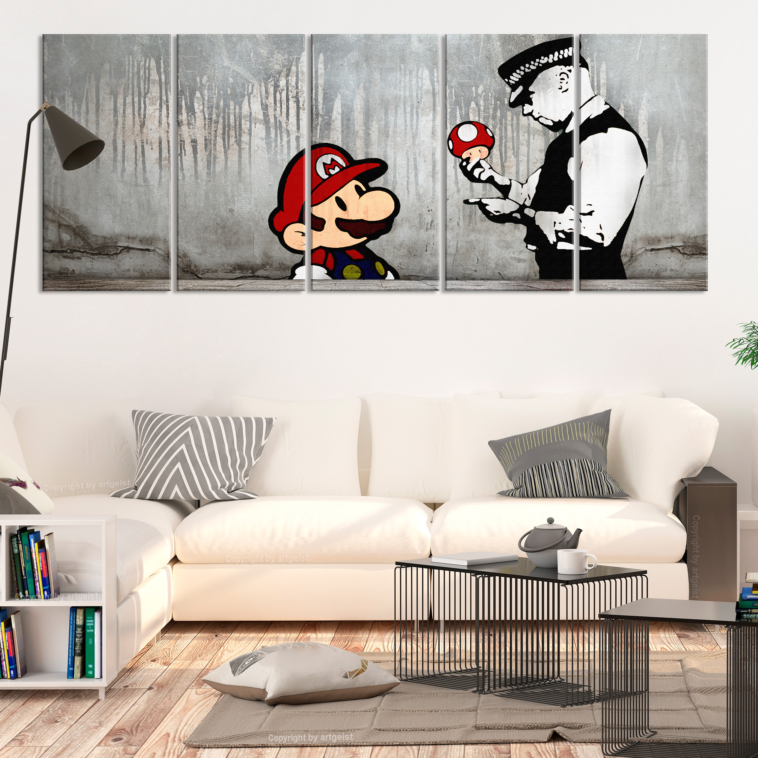 Banksy Affe Mario Graffiti VLIES LEINWAND DEKO BILDER XXL WANDBILD WOHNZIMMER - Bild 25 von 28
