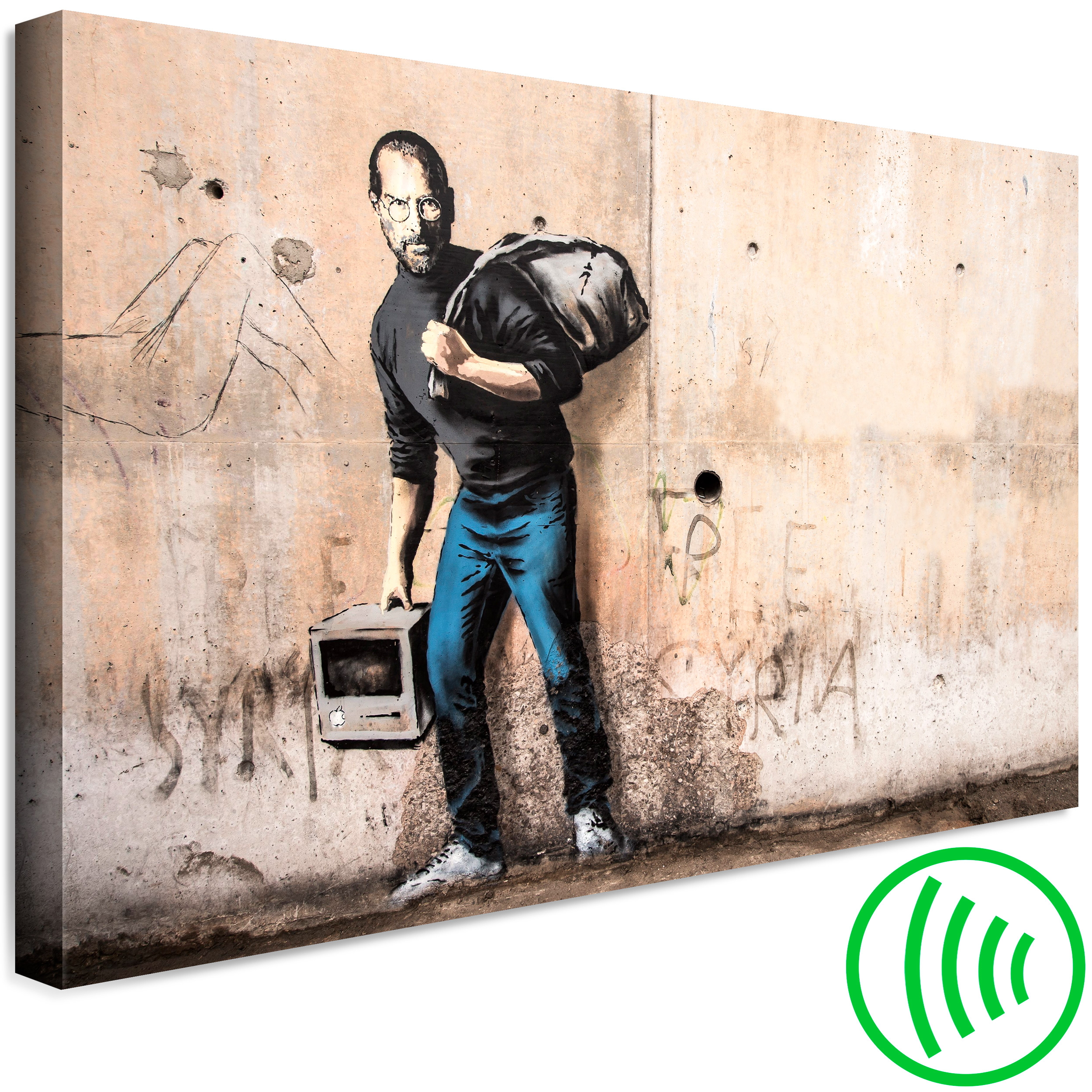 Vlies LEINWAND BILD Banksy Abstrakt moderne lustig WANDBILDER