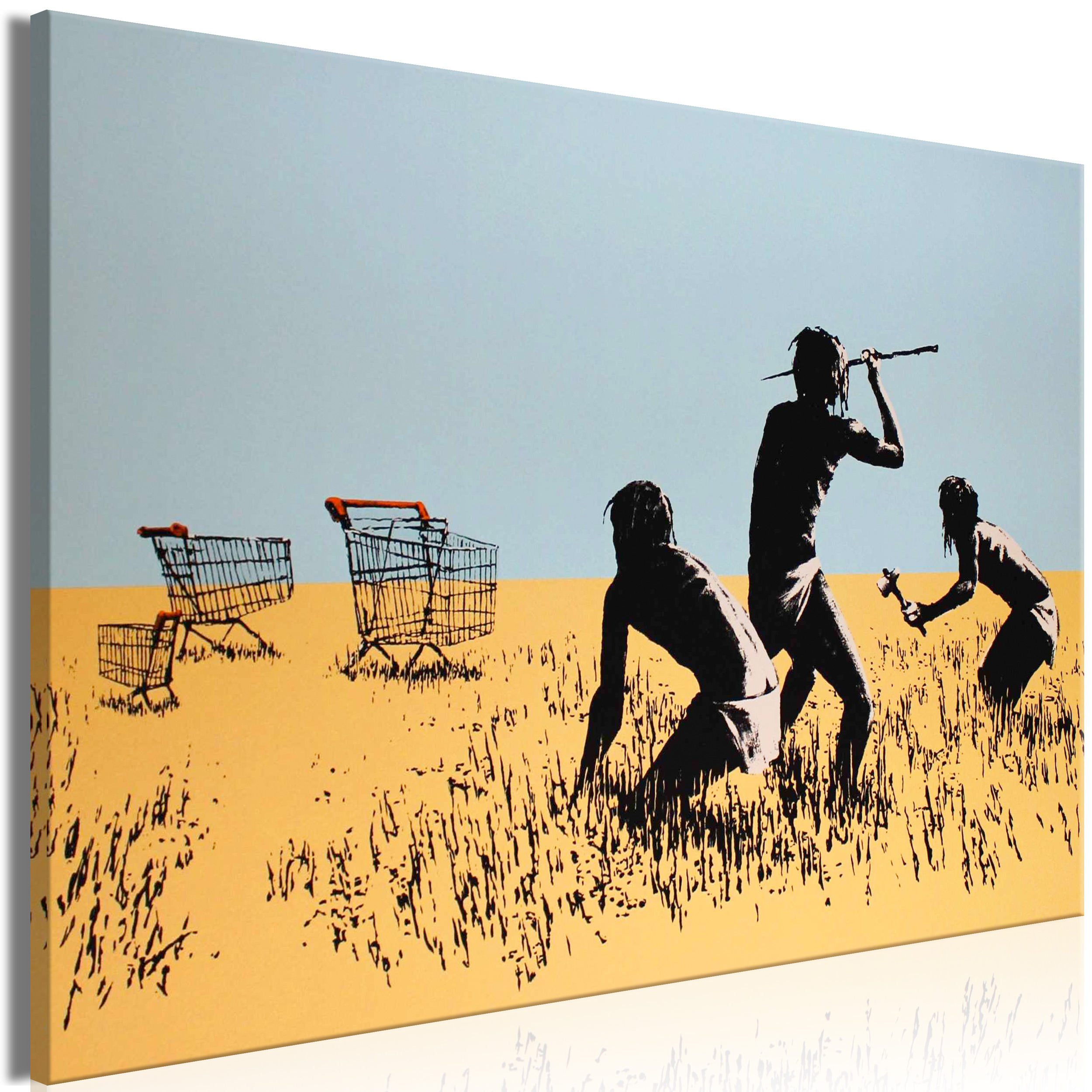 Vlies LEINWAND BILD Banksy Abstrakt moderne lustig WANDBILDER