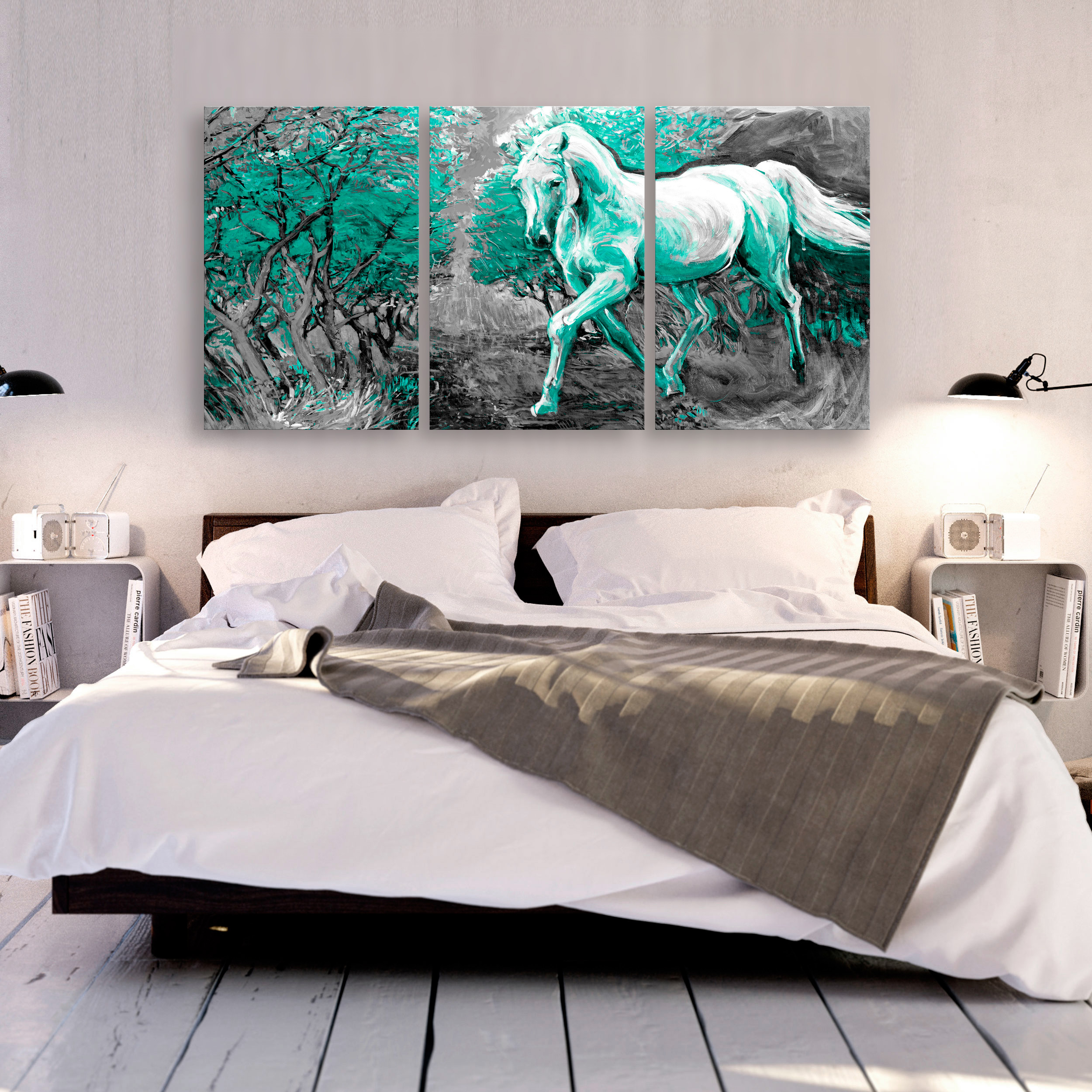 LEINWAND BILD Tiere Pferd Wandbilder XXL Wohnzimmer Kunstdruck | eBay