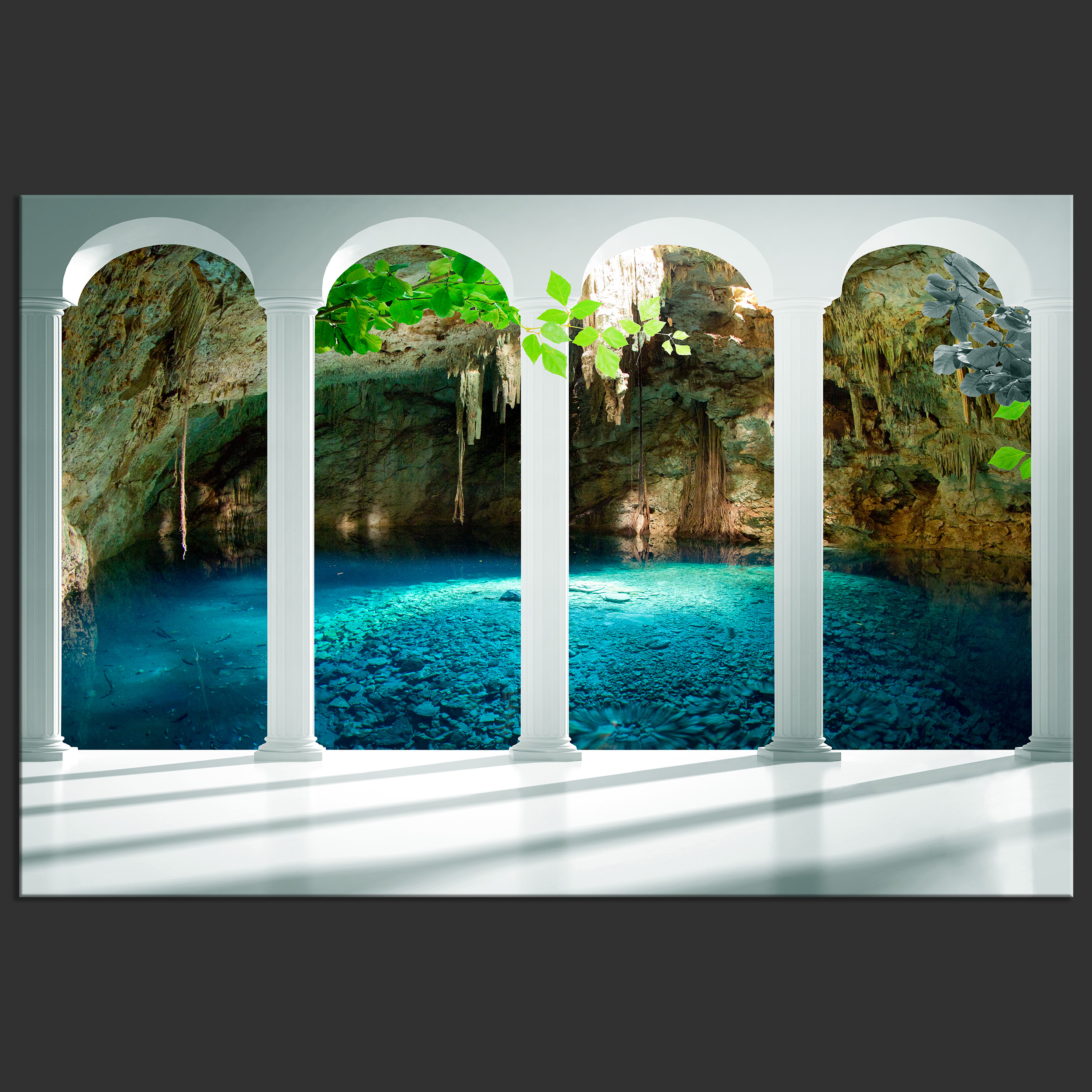 Meer Südsee Strand Fensterblick Deko Bild Leinwand Kunst Bilder Wandbilder D1881