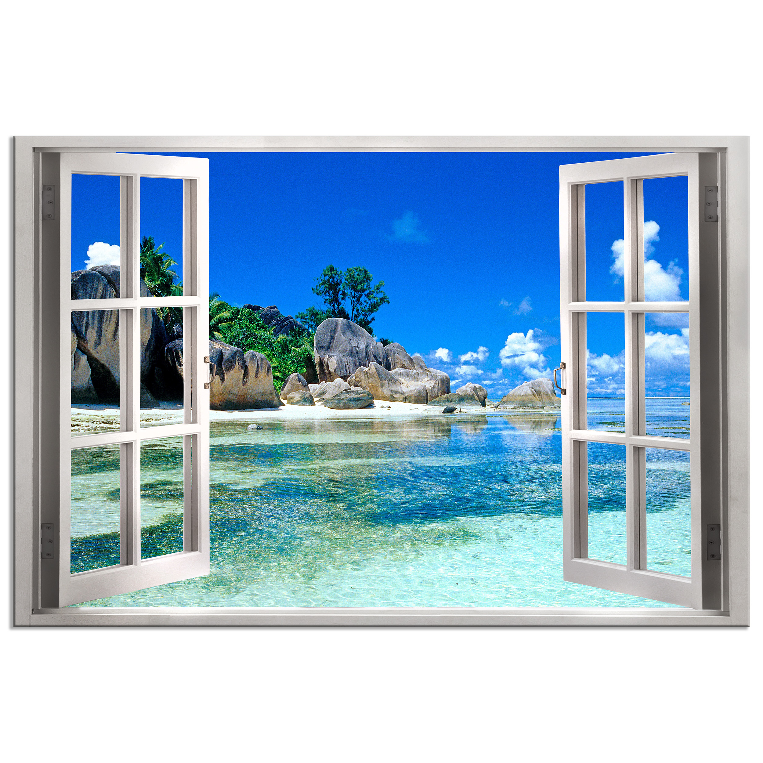 Meer Strand FENSTERBLICK Leinwand Deko Bilder Bild