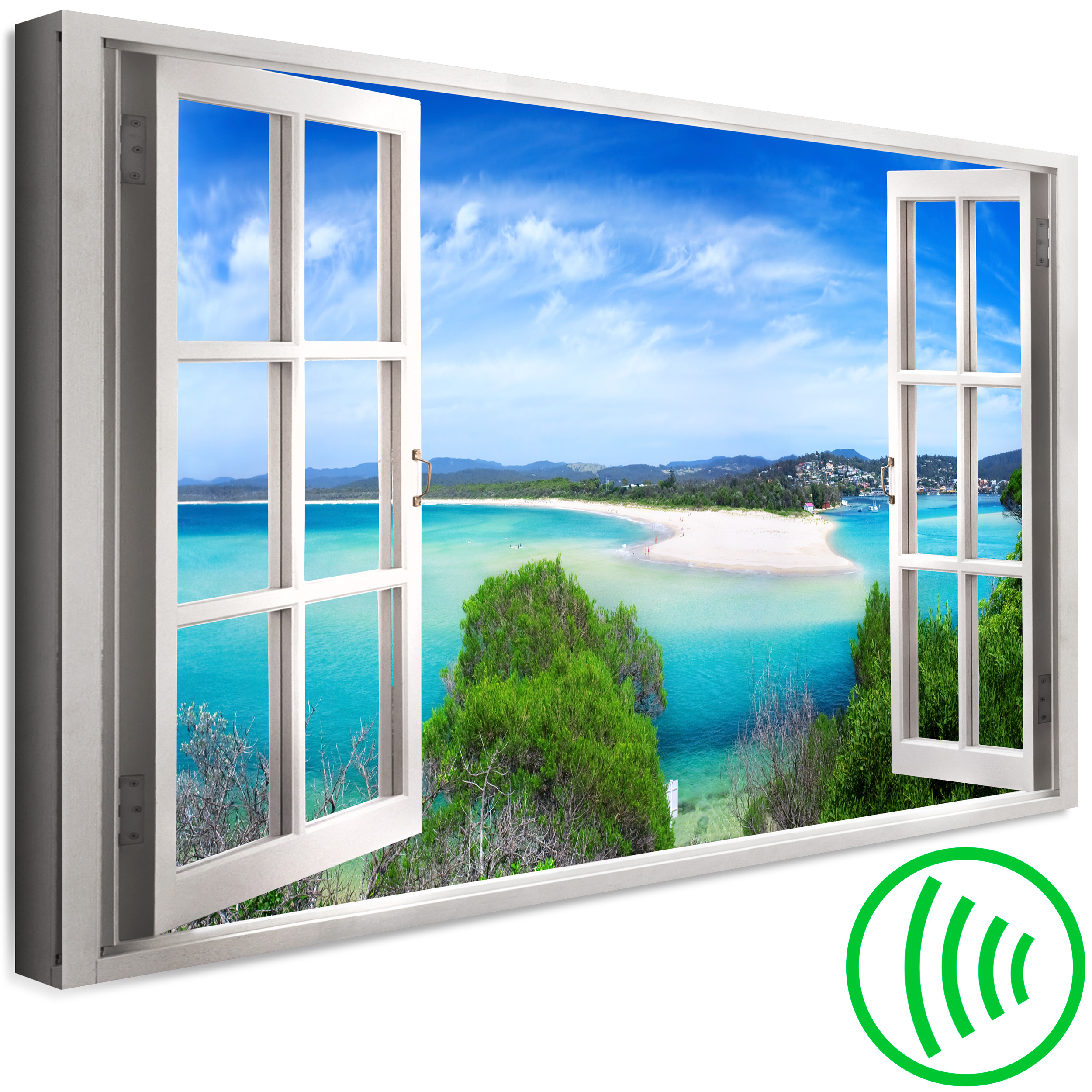 Meer Strand Fensterblick VLIES LEINWAND DEKO BILDER WANDBILDER XXL WOHNZIMMER - Bild 6 von 23