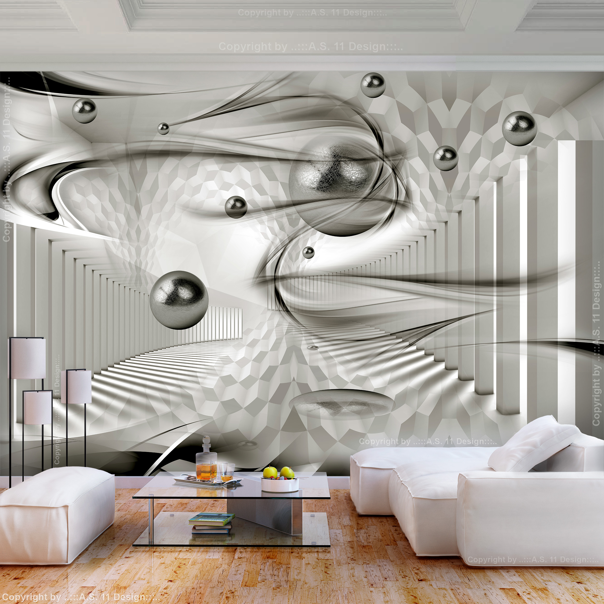 Abstrakt Fototapete XXL Tapeten Kugeln Stein 3D Effekt Wandbilder Wohnzimmer 4M 