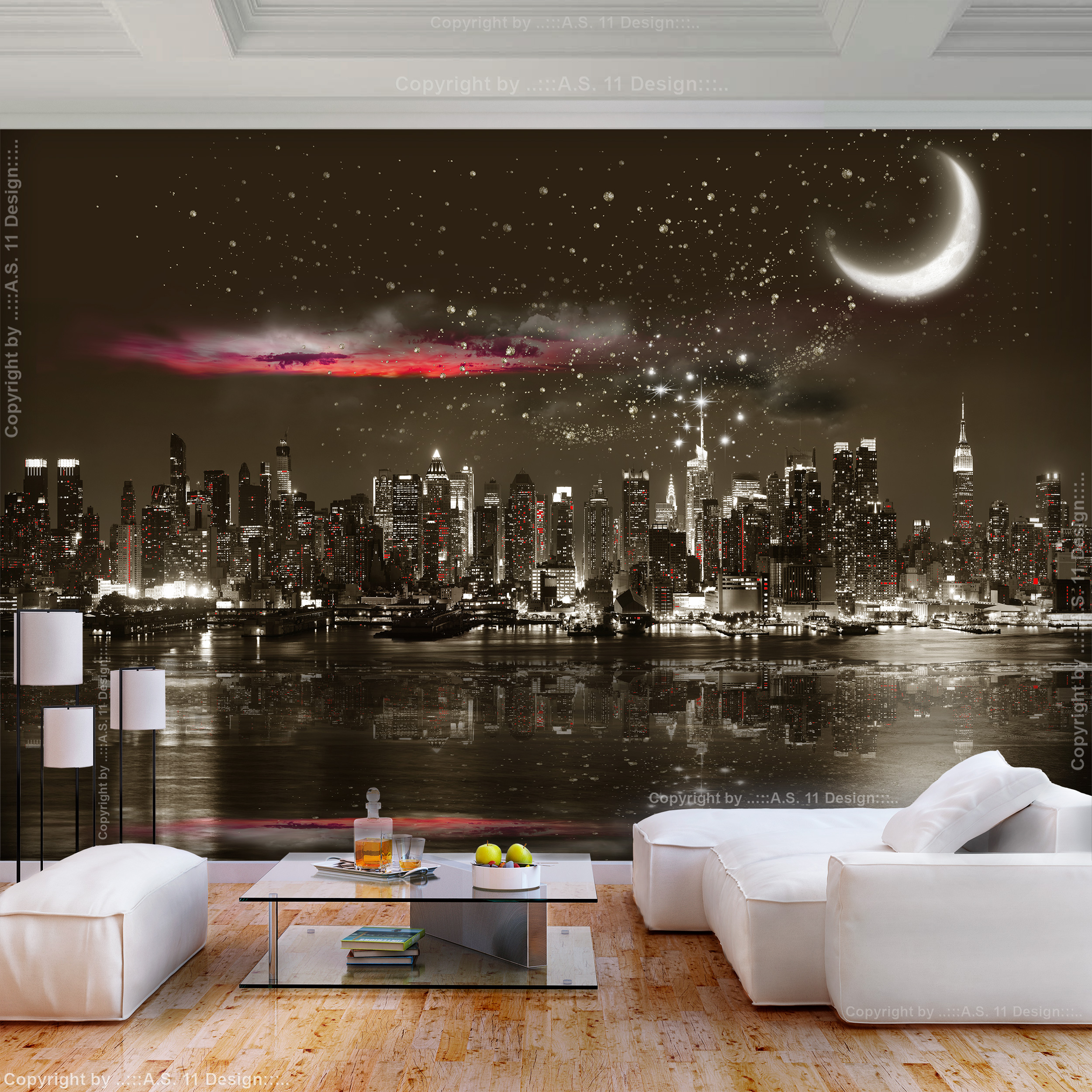 VLIES Fototapete 3D Tapete Wand Fenster Ausblick Stadt New York 14N2397VEXXXL 