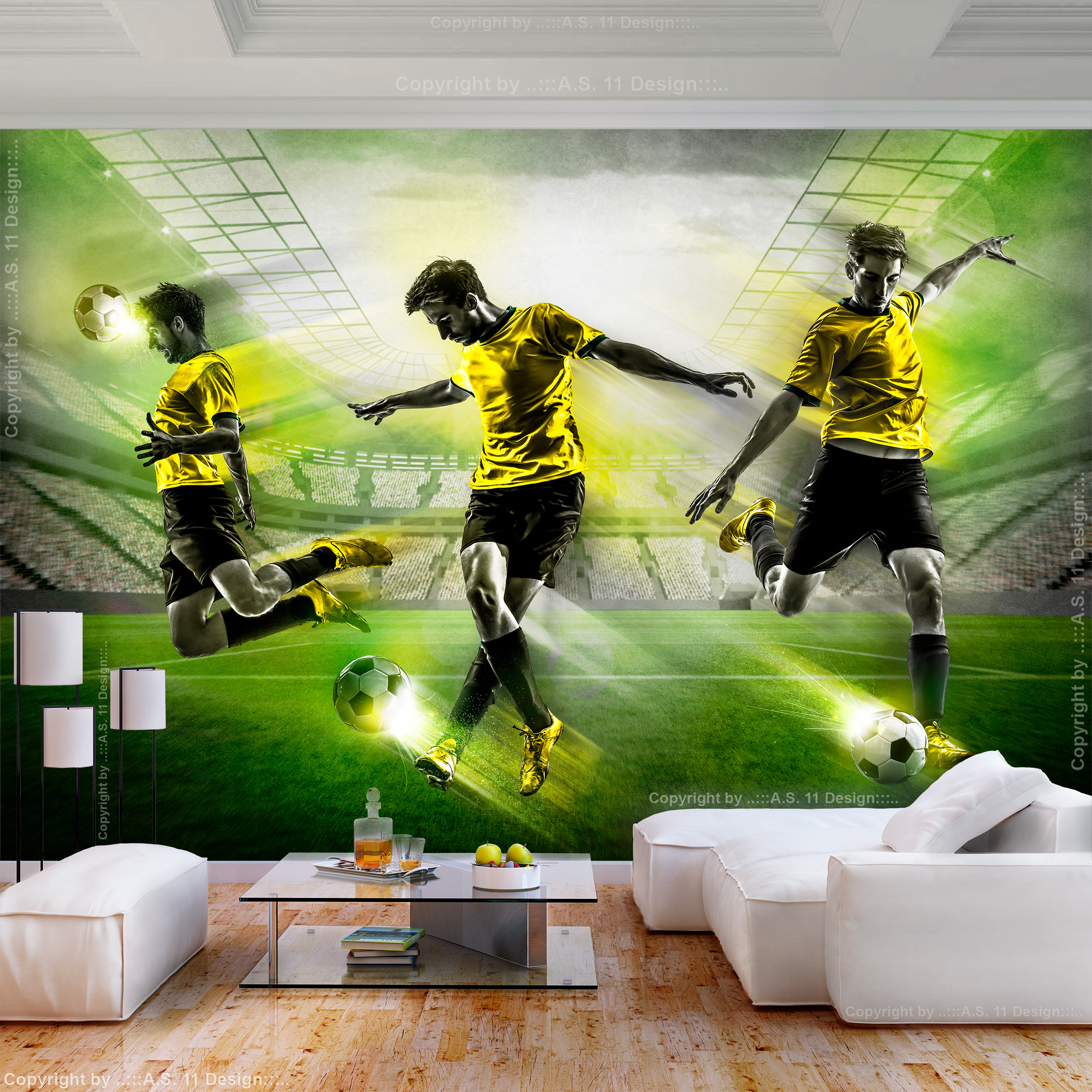 FOTOTAPETE selbstklebend Tapete Fußball Fußballplatz Kinderzimmer Wandtapete