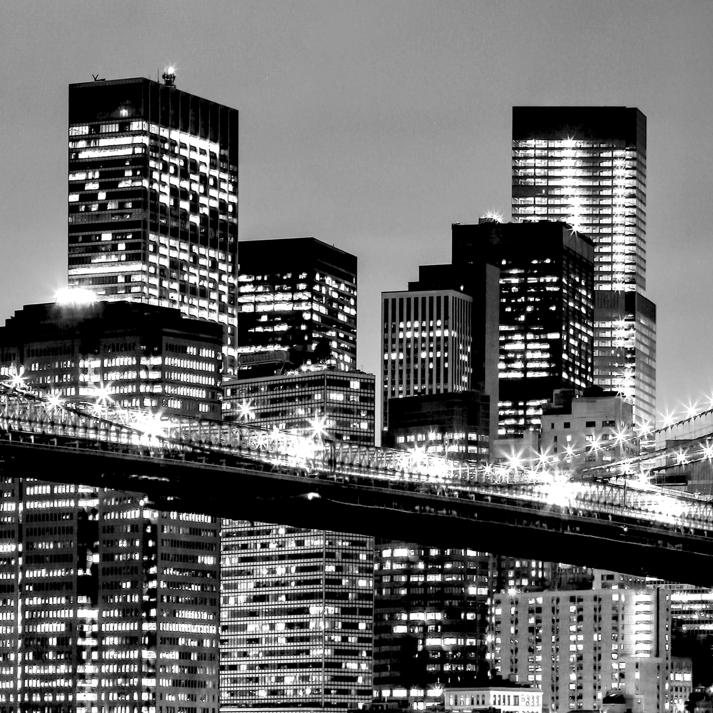 New York Skyline Nacht Grau VLIES FOTOTAPETE 3D WOHNZIMMER TAPETE WANDBILD XXL - Bild 6 von 9