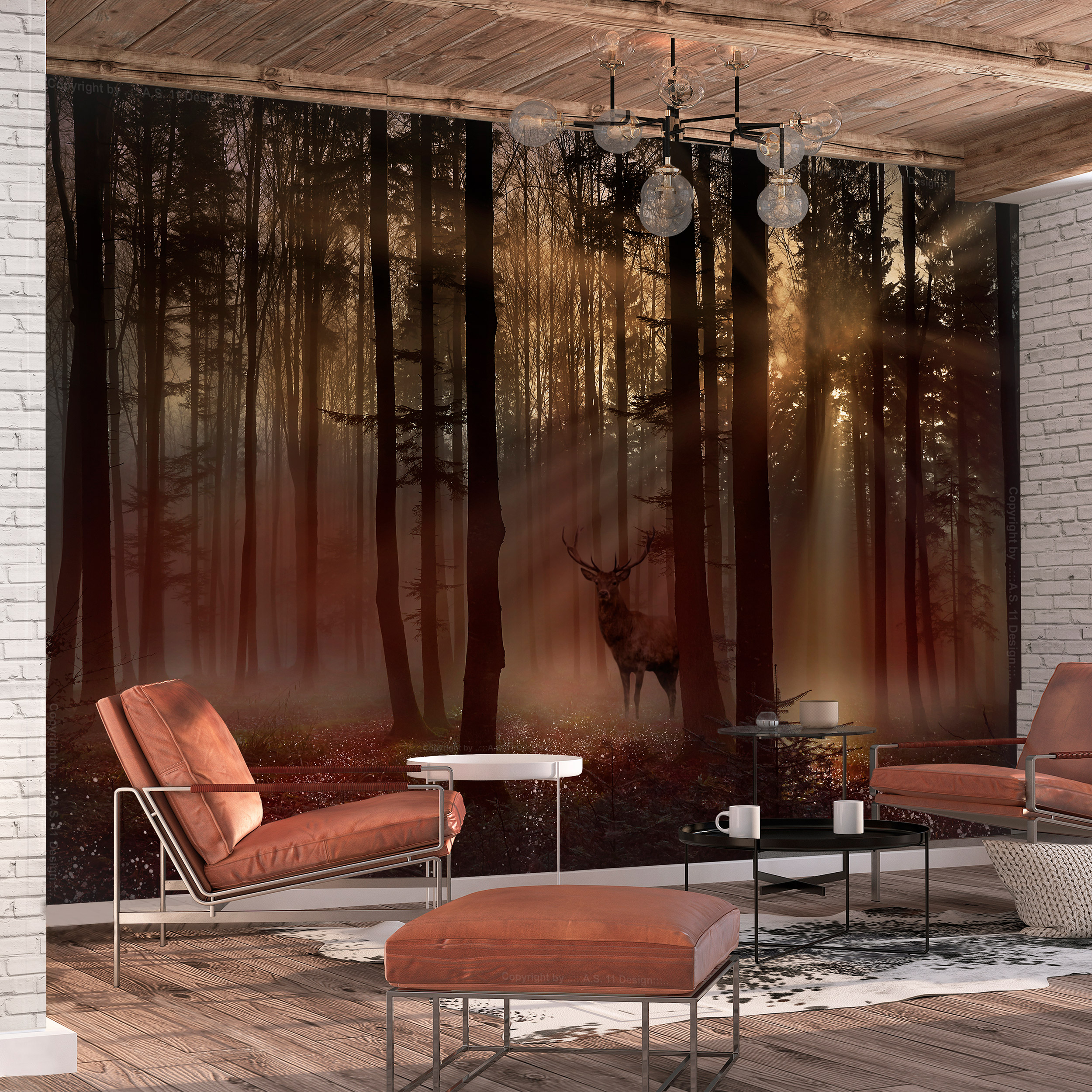 Hirsch VLIES Fototapete Tapete XXL Wanddeko Wohnzimmer
