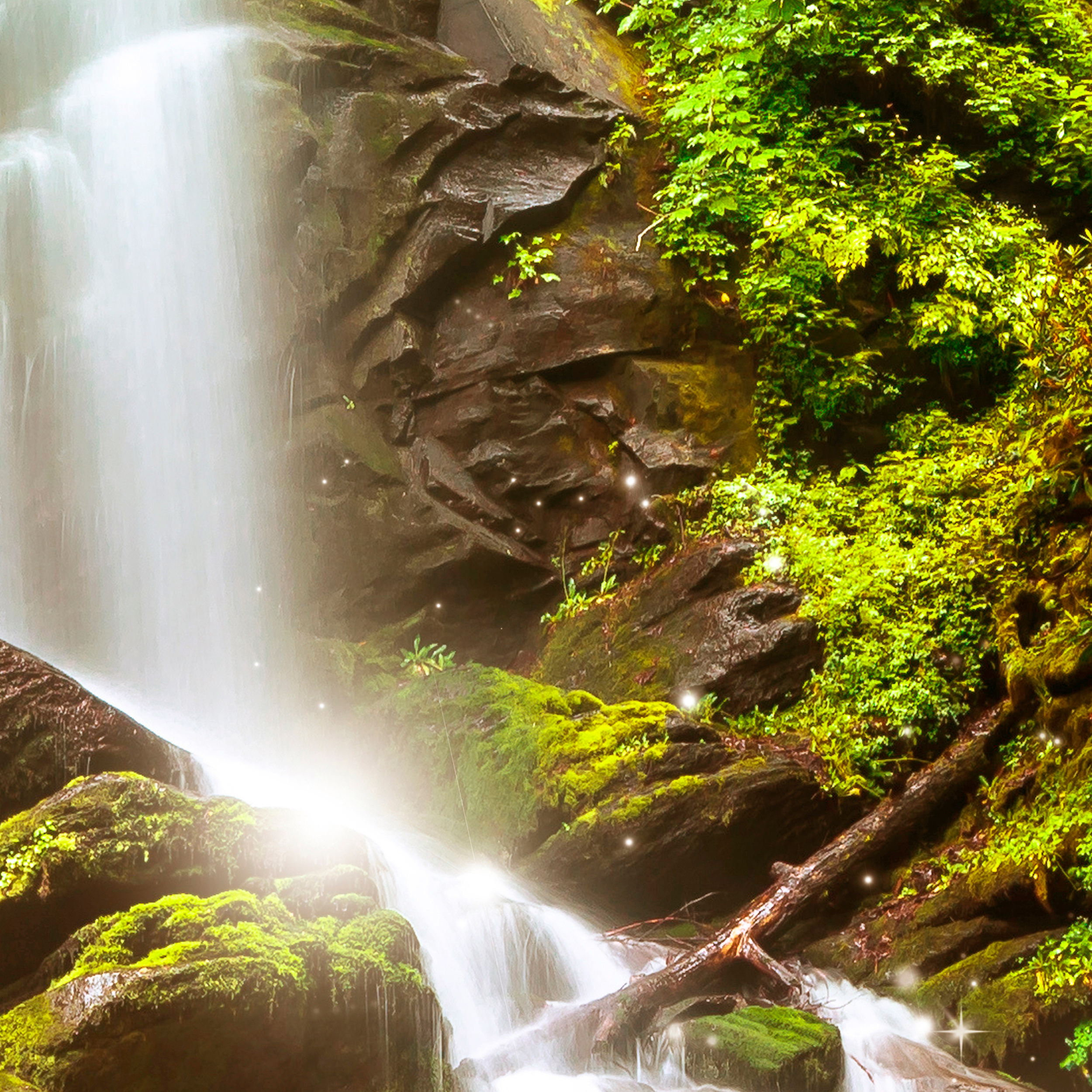 Wasserfall Wald Landschaft VLIES FOTOTAPETE 3D WOHNZIMMER TAPETE WANDBILD XXL - Bild 9 von 12