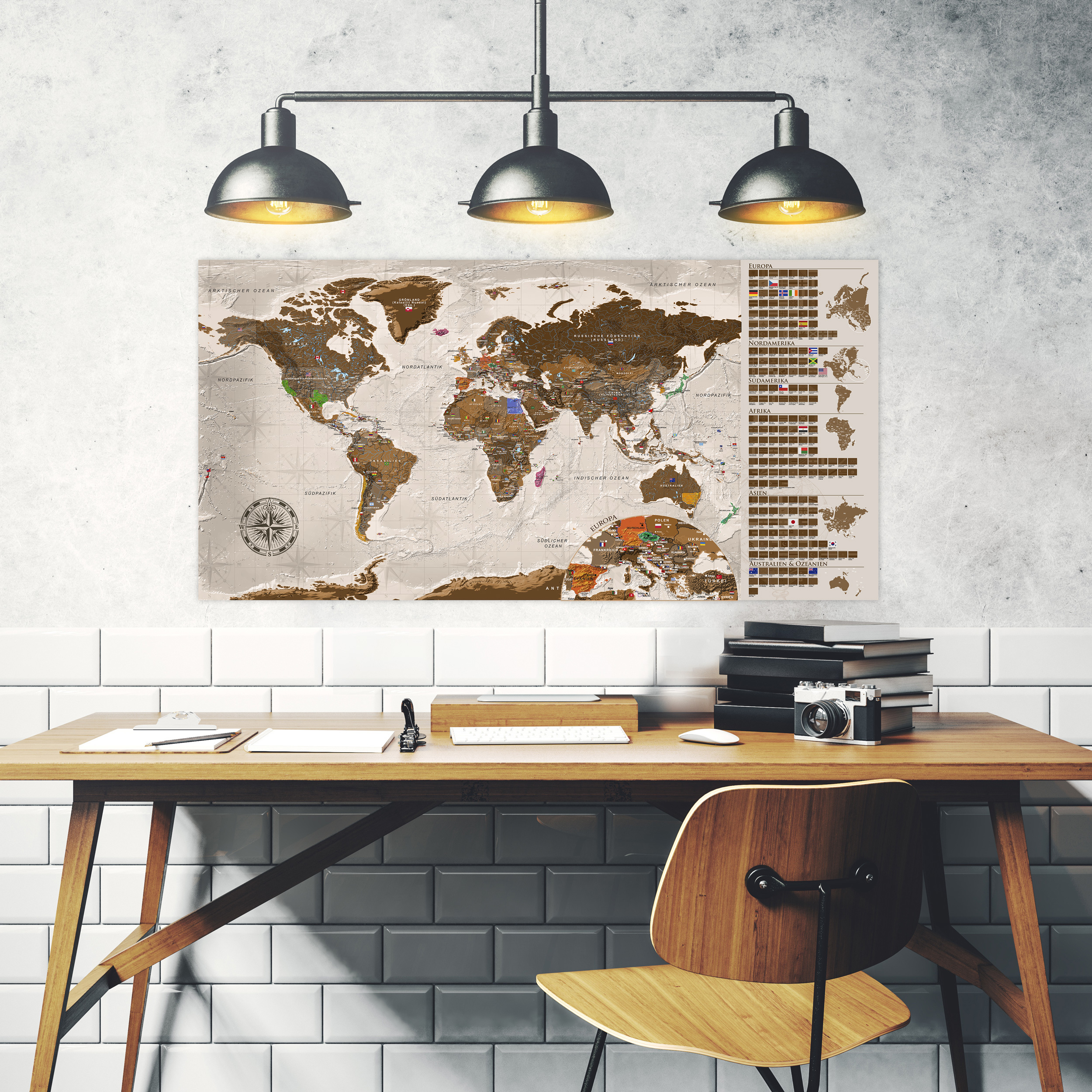 Rubbel Weltkarte zum rubbeln Scratch Off Rubbelposter Poster Landkarte 100x50 cm 