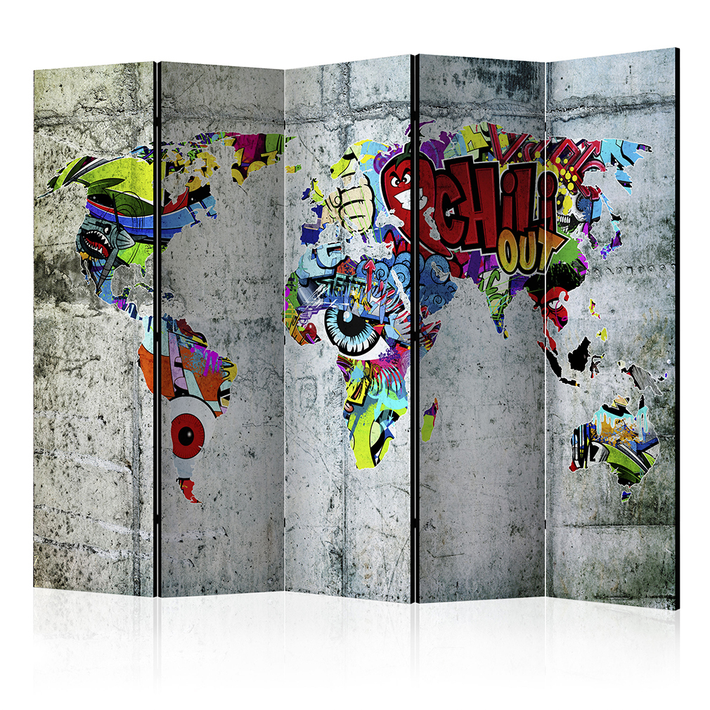 Deko Paravent Raumteiler Trennwand Spanische Wand Graffiti Love 2 Formate 